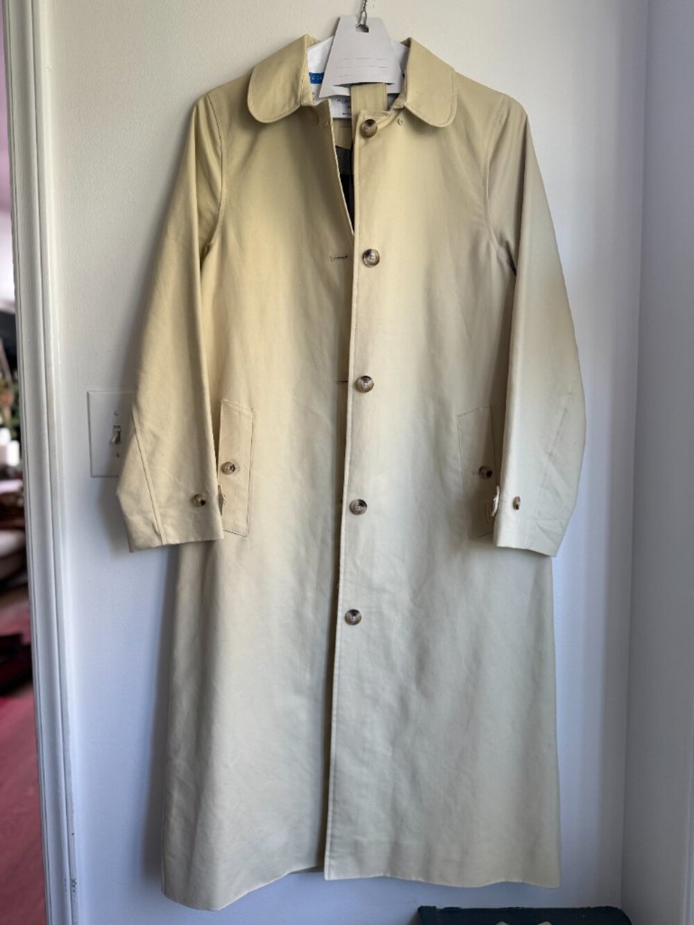 Hunter Beige Trench Coat Sz S Iconic British Heritage Style - Picture 12 of 12